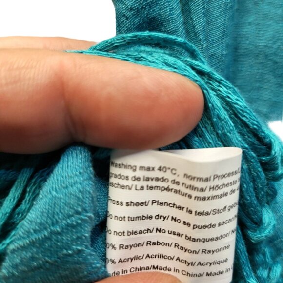 Women's Aolro Teal/Turquoise 3 In 1 Crochet Cover Up Size M Dress w/Fringe. NWT! - Picture 8 of 11